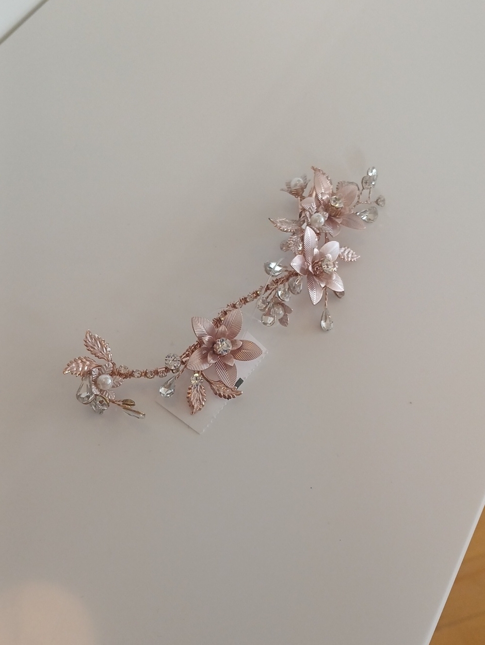 Delicate Rose Gold Floral Hair Vine - Women Accessories